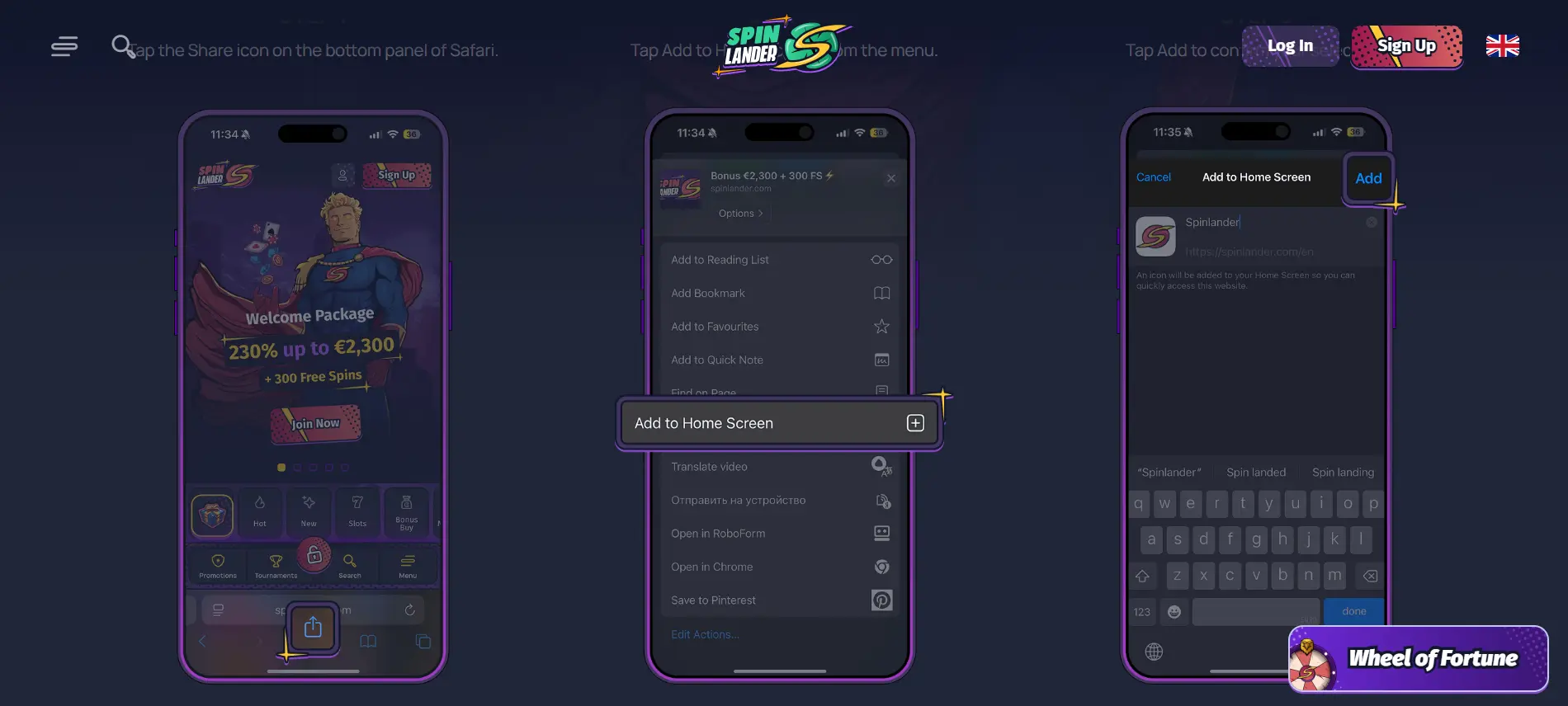 Spinlander Casino sul tuo telefono